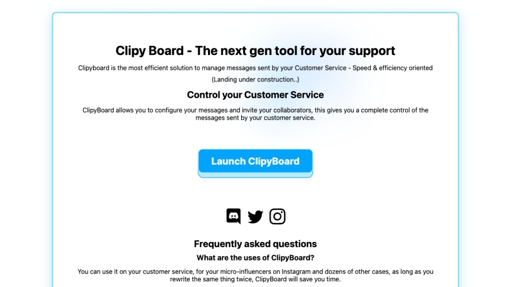 ClipyBoard Website screenshot