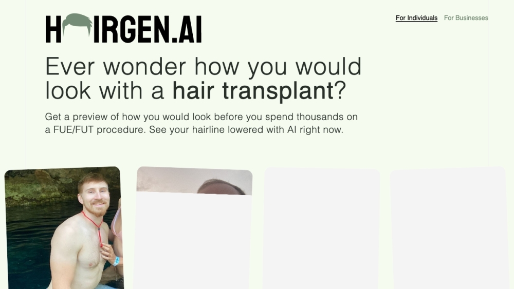 Hairgen.ai Website screenshot