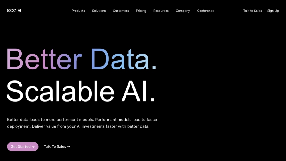 Scale AI Website screenshot