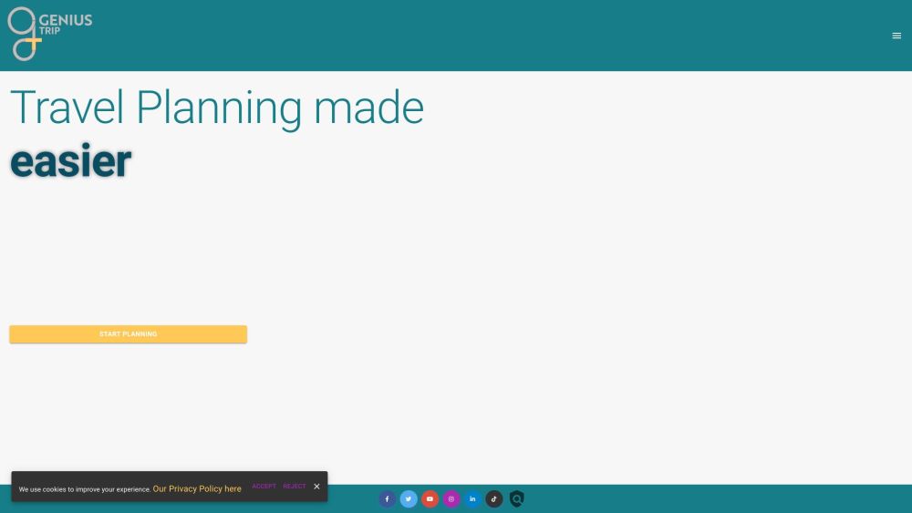 GeniusTrip Website screenshot