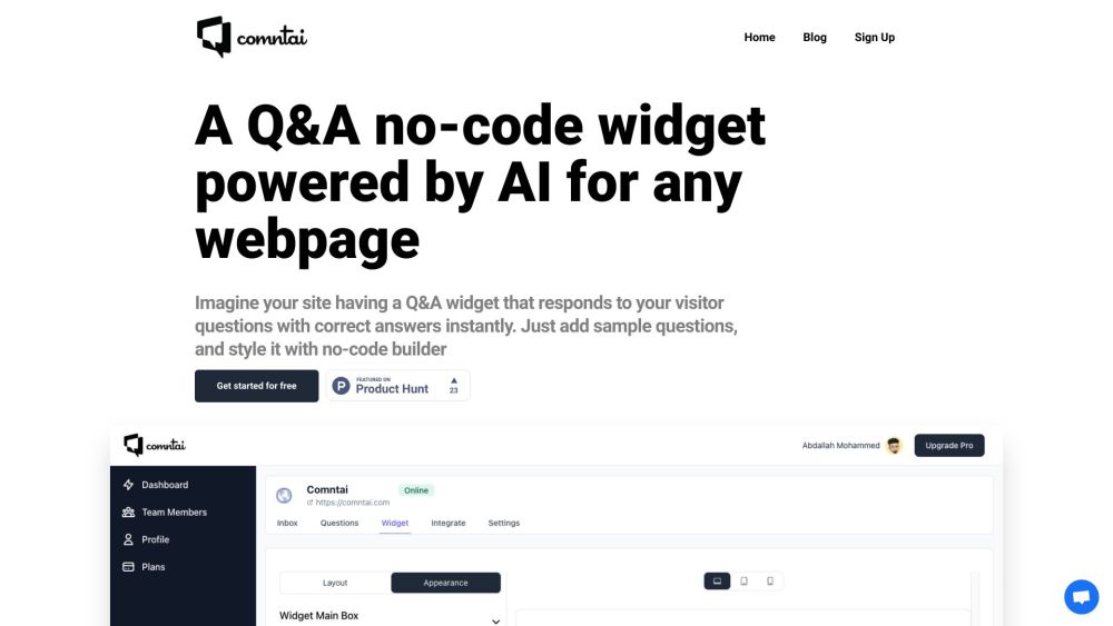 Comntai - AI Powered FAQ Chatbot