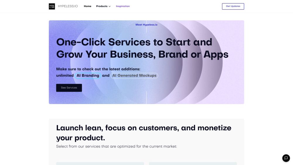 Hypeless.io Website screenshot