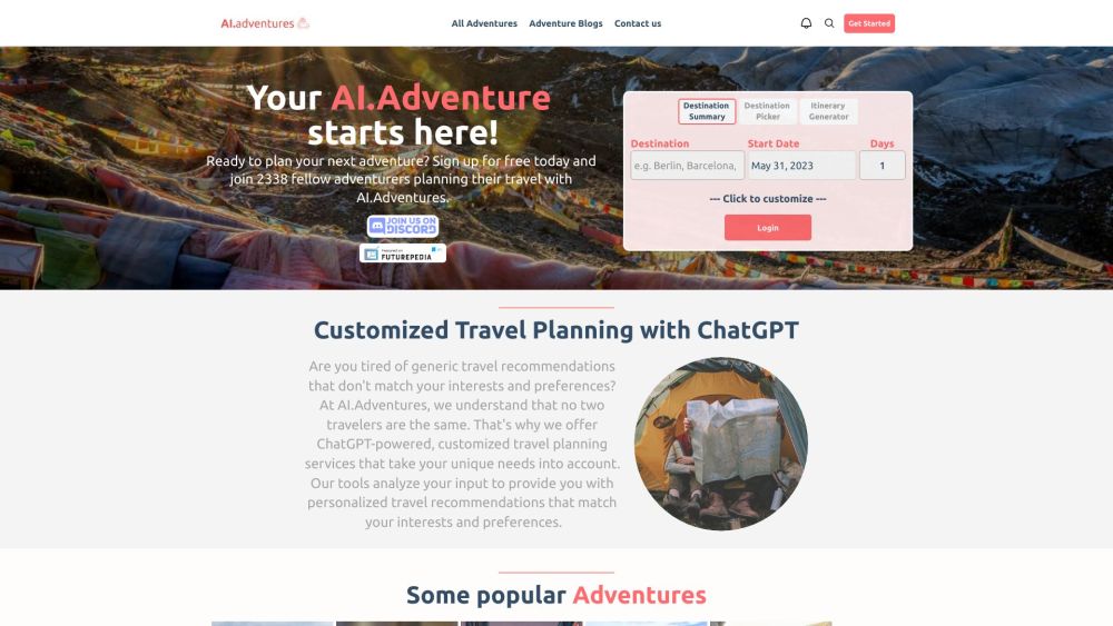 AI-Adventuresのウェブサイトのスクリーンショット