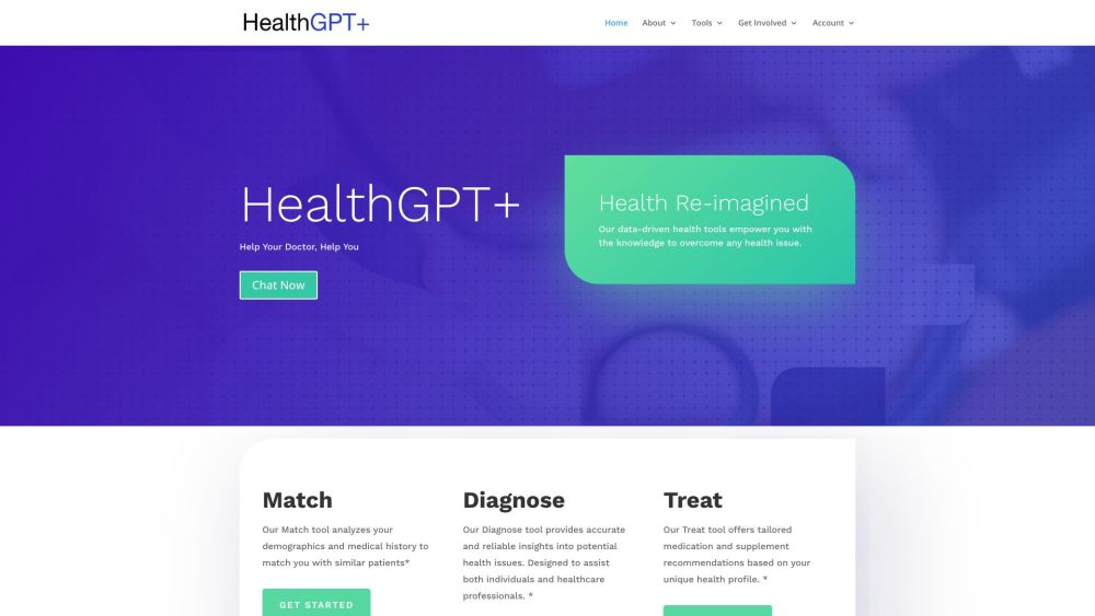 HealthGPT.Plus Website Screenshot