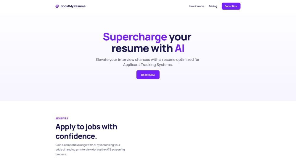 Boost My Resume | Powered by AI Website screenshot