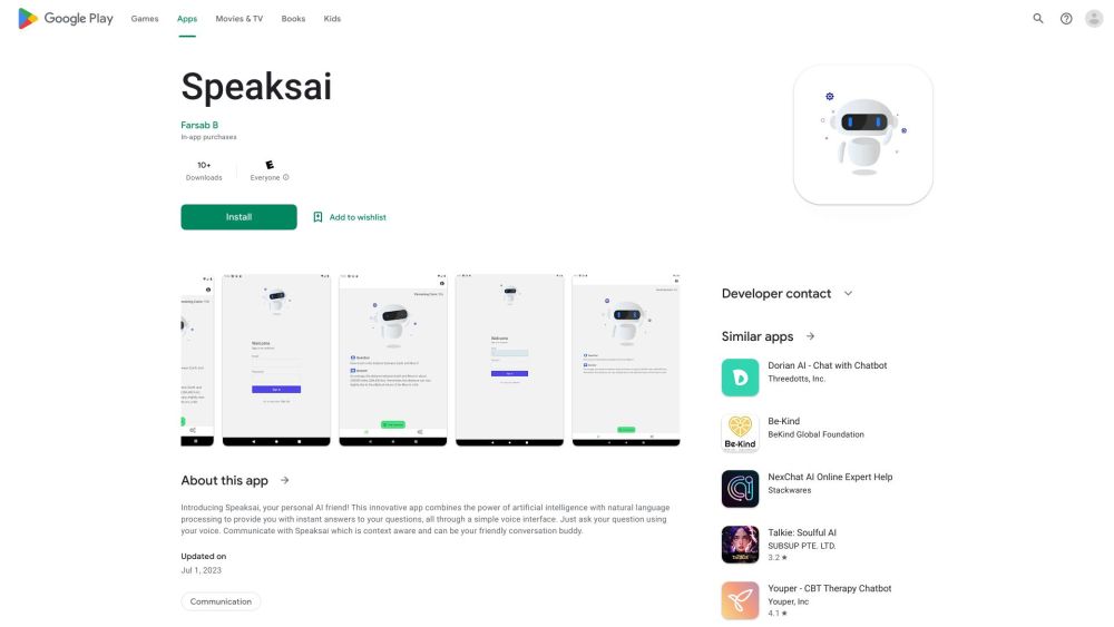 Speaksai Website screenshot