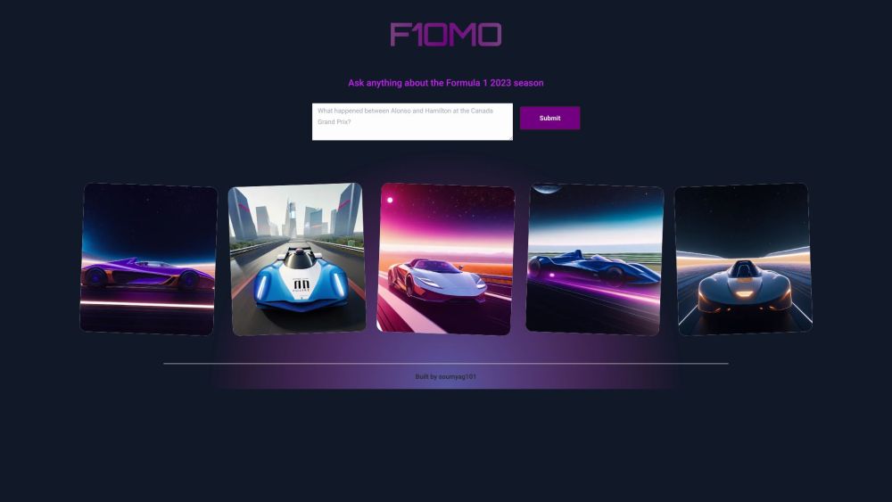 F1omo - Formula 1 AI Fan Website screenshot