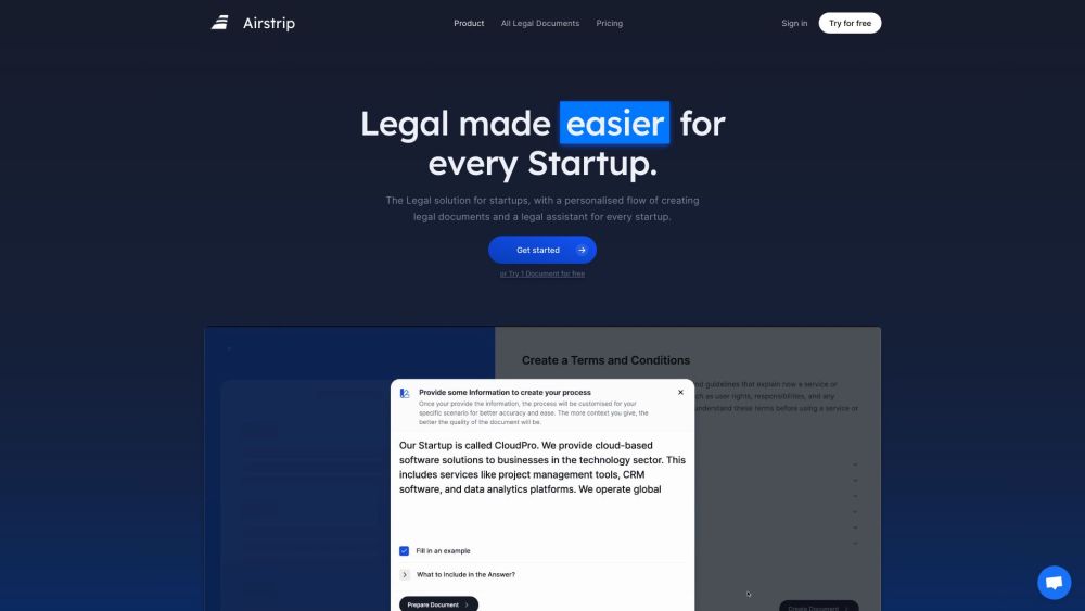 Airstrip Website screenshot