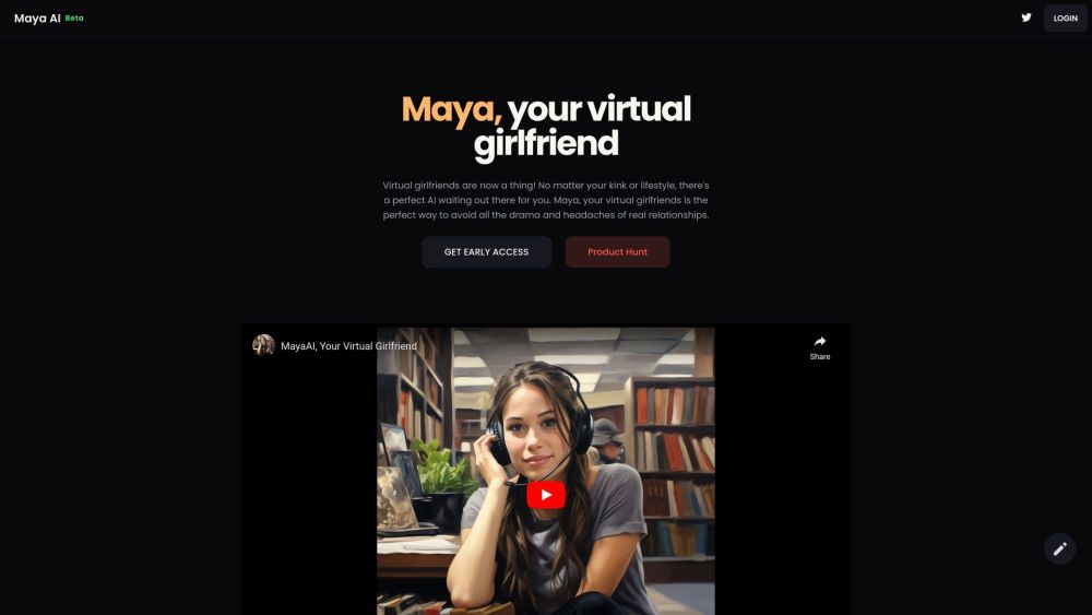 Maya AI Website screenshot