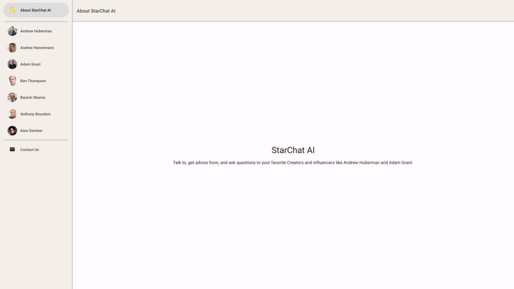 StarChat Website screenshot