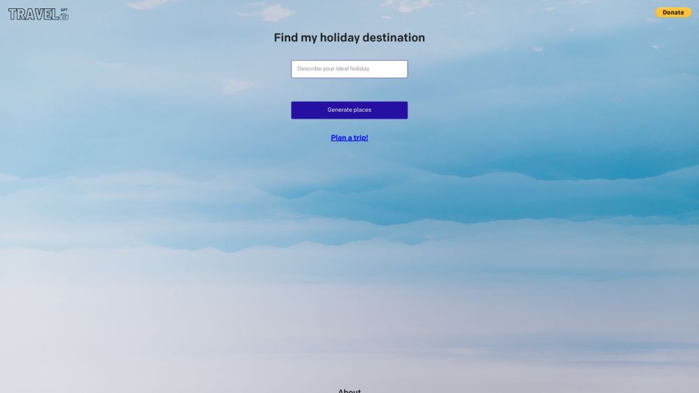 TravelGPT Website screenshot