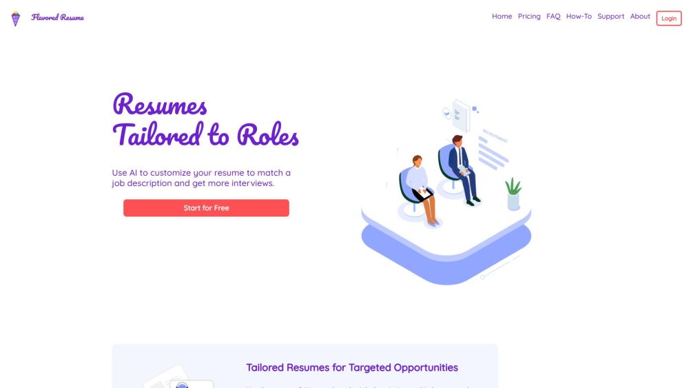 Screenshot der Flavored Resume Website