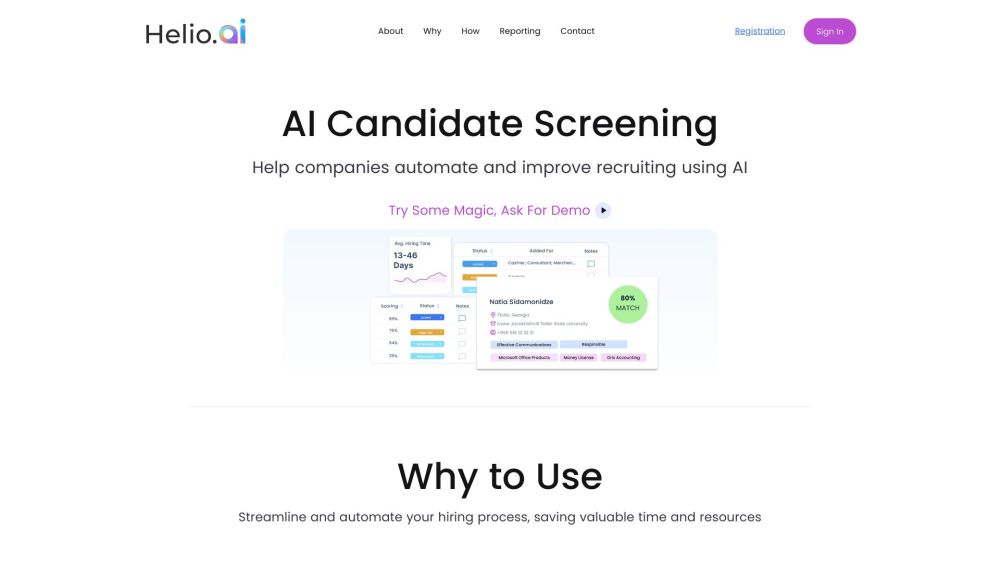 Helio-ai Website screenshot