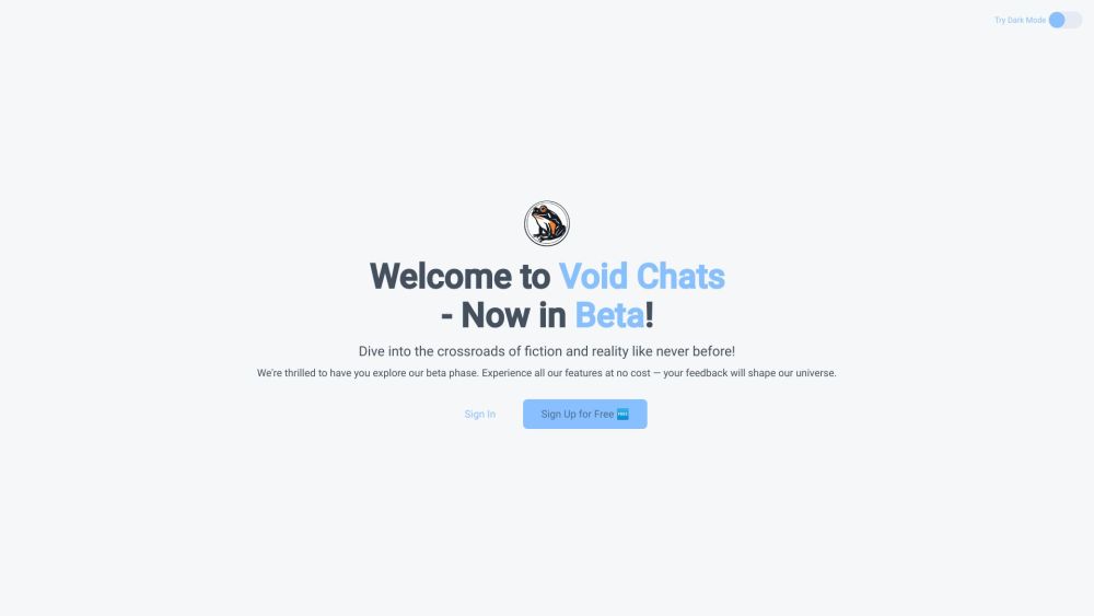 Void Chats Website screenshot