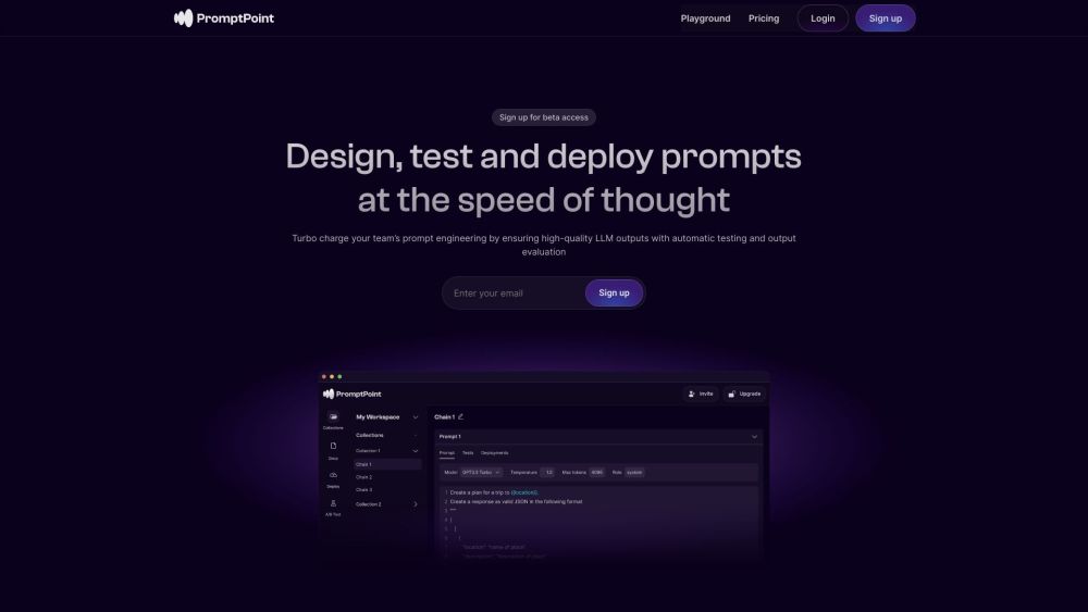 PromptPoint Website screenshot