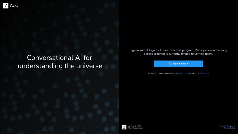 xAI Grok Website screenshot