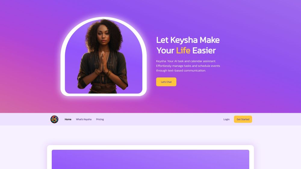 Keysha Ai Website screenshot