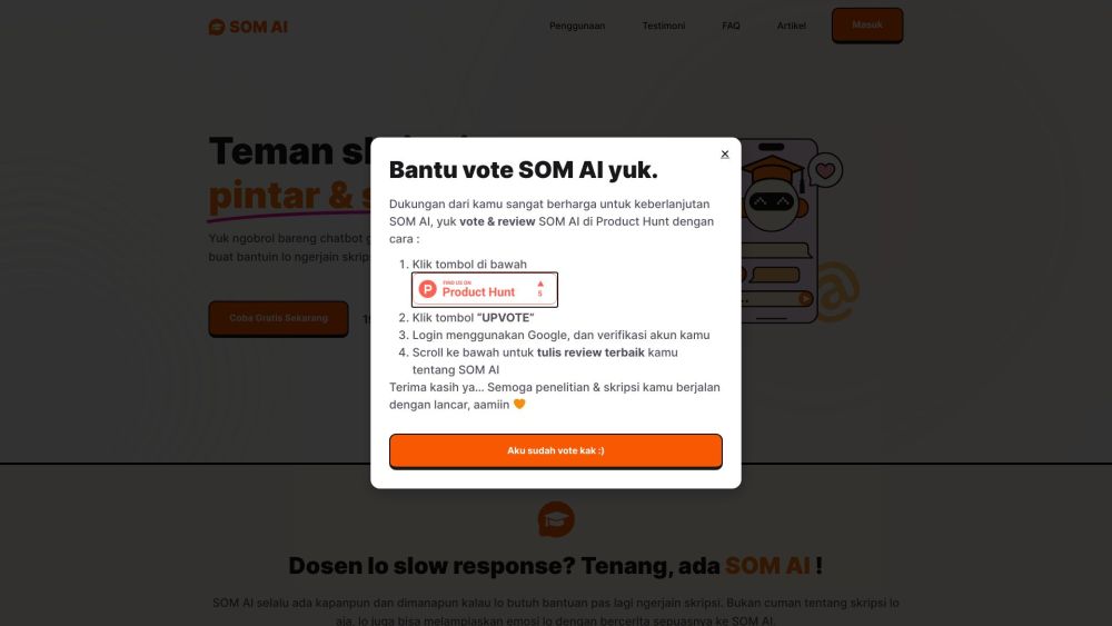 SOM AI - Skripsian Santai dibantu AI Website screenshot