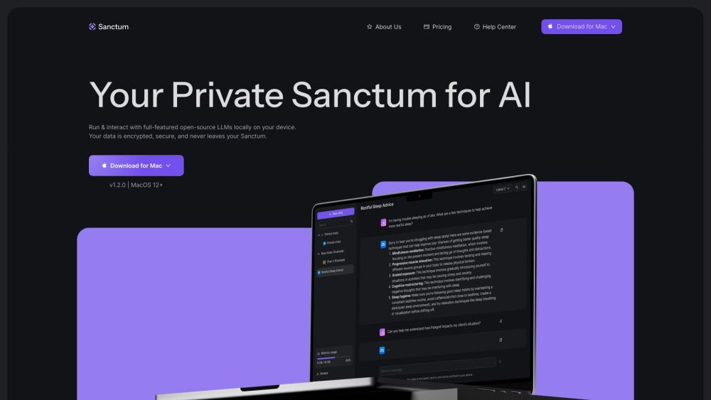 Sanctum Website screenshot