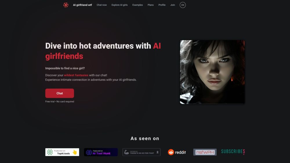 AI Girlfriend WTF Website screenshot