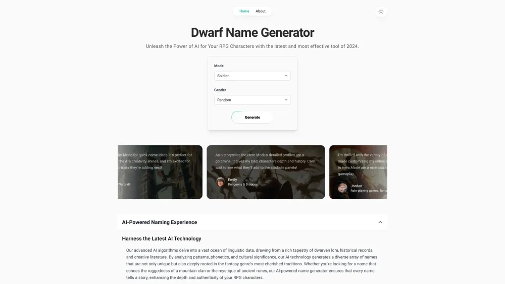 Dwarf Name Generator