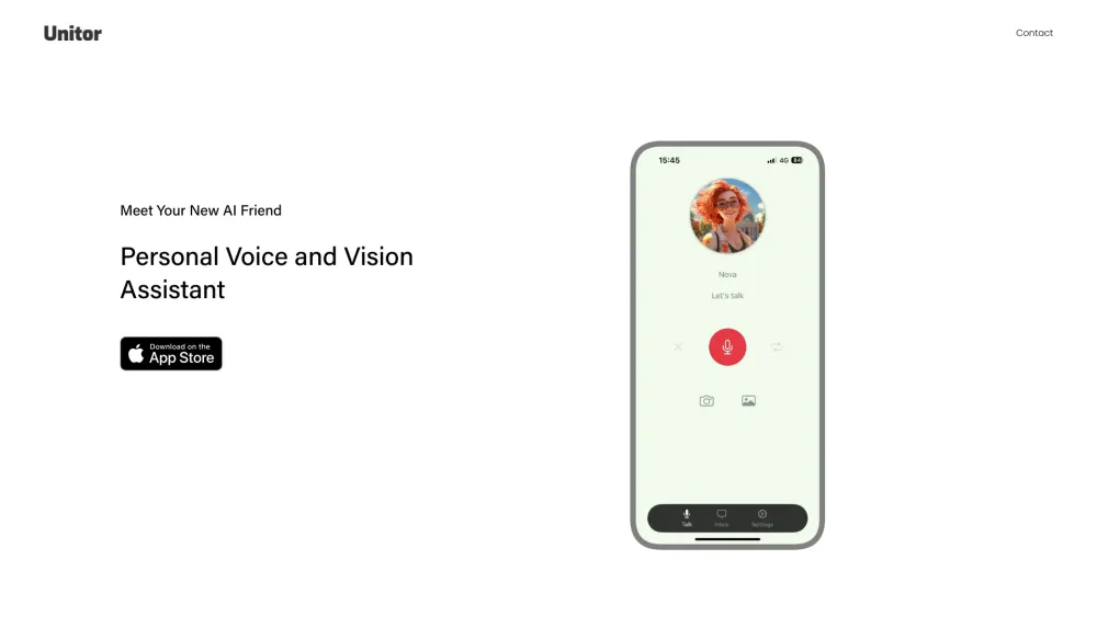 Personal Voice and Vision Assistant Website screenshot