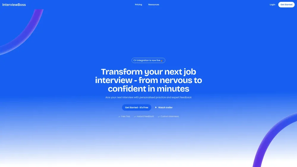 InterviewBoss Website screenshot