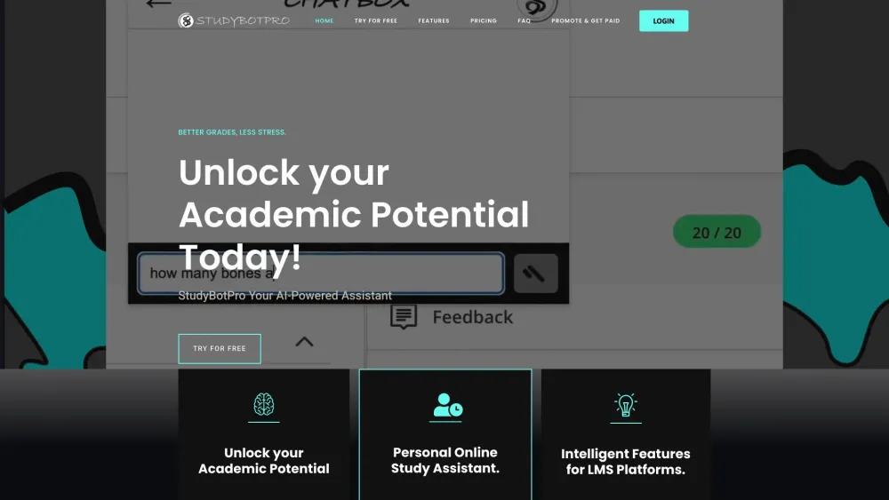 StudyBotPro Website screenshot