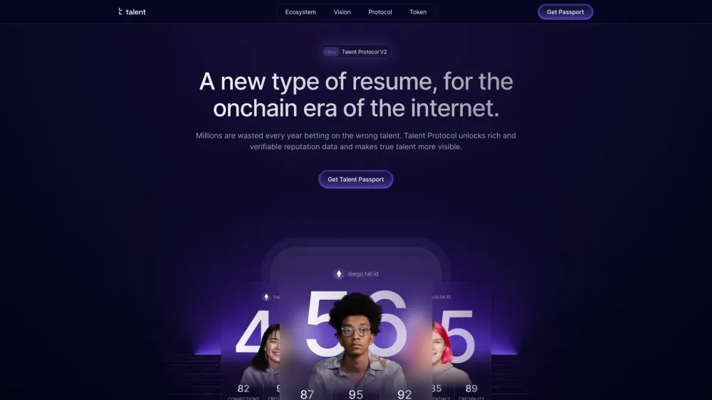 Talent Protocol Website screenshot