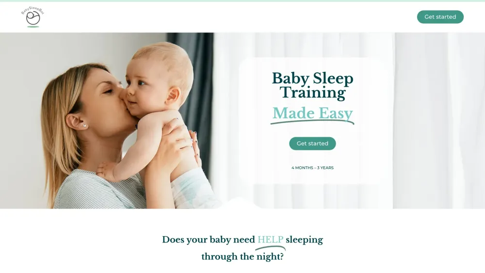 BabySleepBotのウェブサイトのスクリーンショット