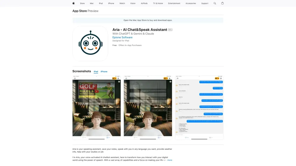 Aria - AI Chat&Speak Assistant