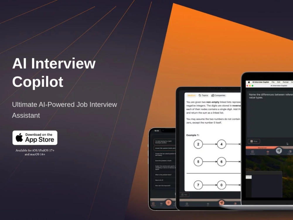 AI Interview Copilot Website screenshot