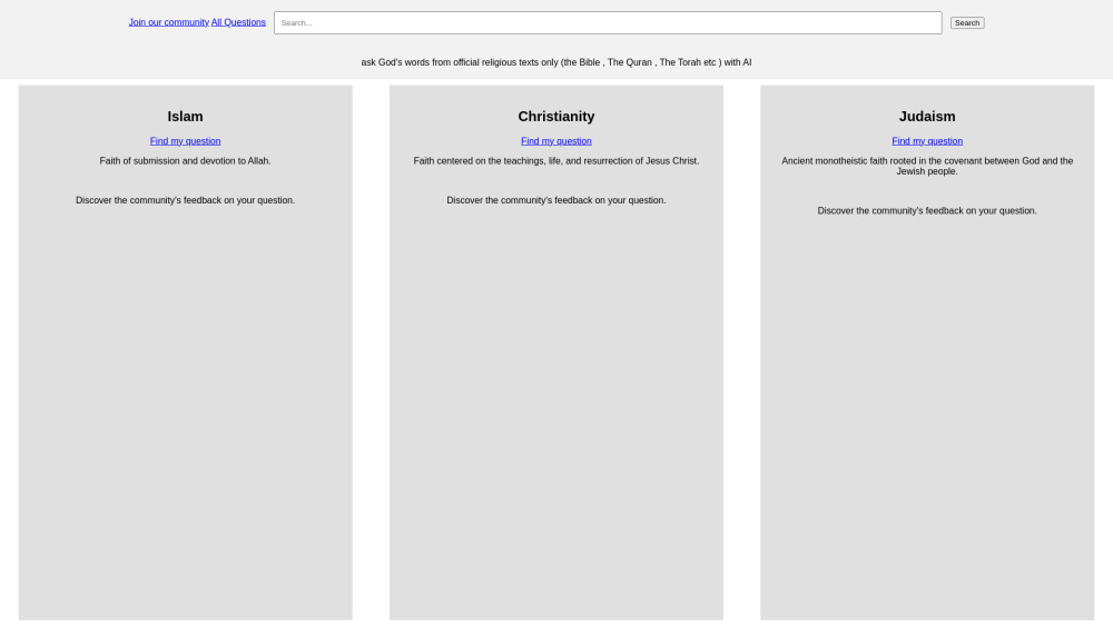 AskReligion Website screenshot