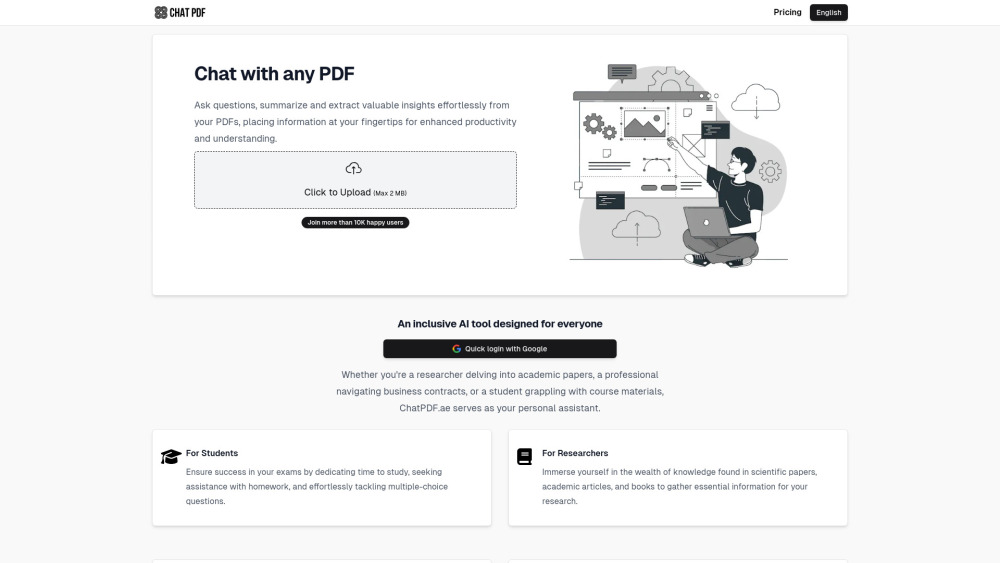 ChatPDF Website screenshot