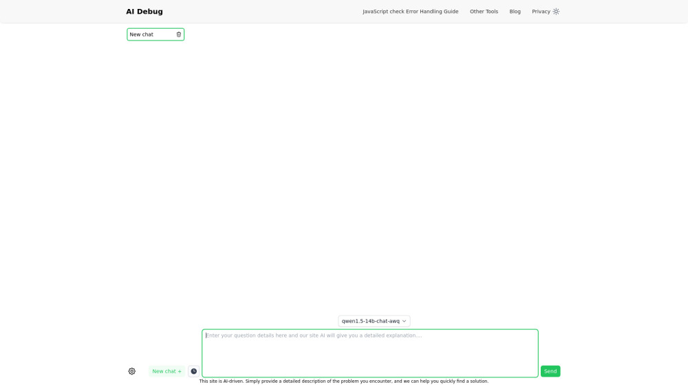AI Debug Website screenshot