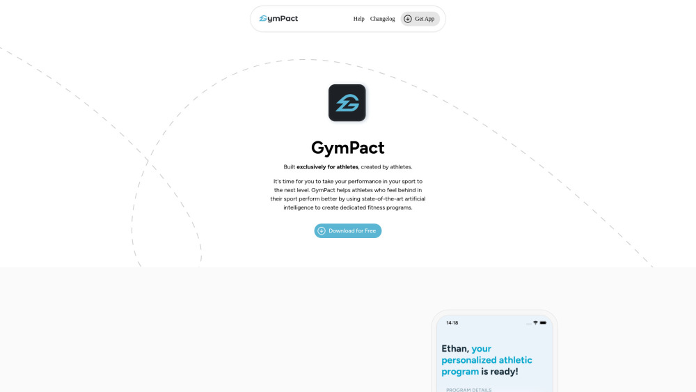 GymPact - AI Sports Trainer Website screenshot