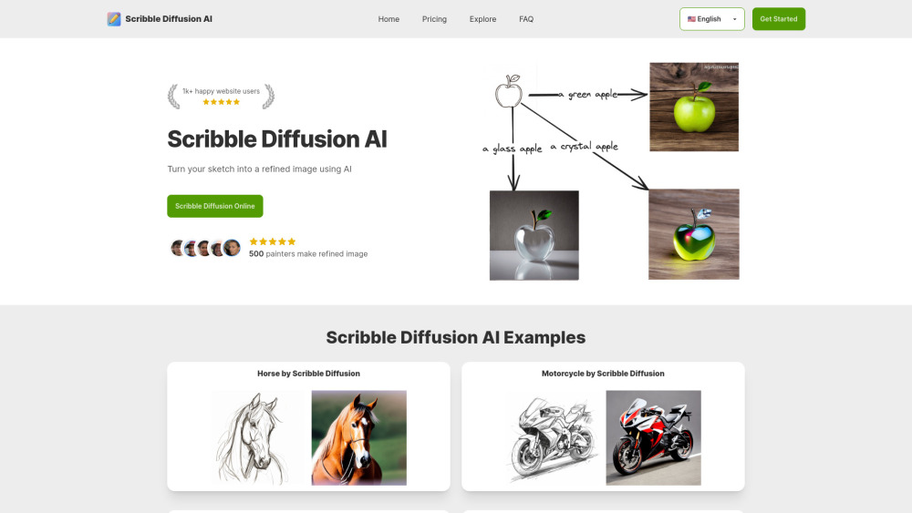 Scribble Diffusion AI Website screenshot