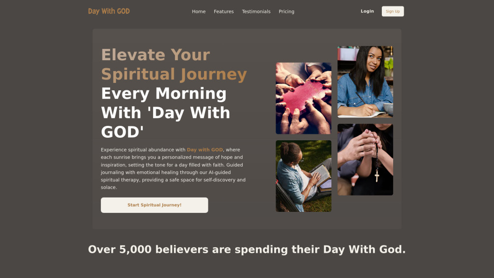 Day With God - AI-powered Spiritual Growth Website screenshot