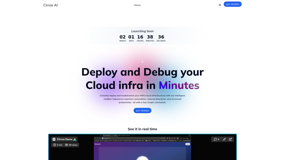 Cirroe AI Website screenshot