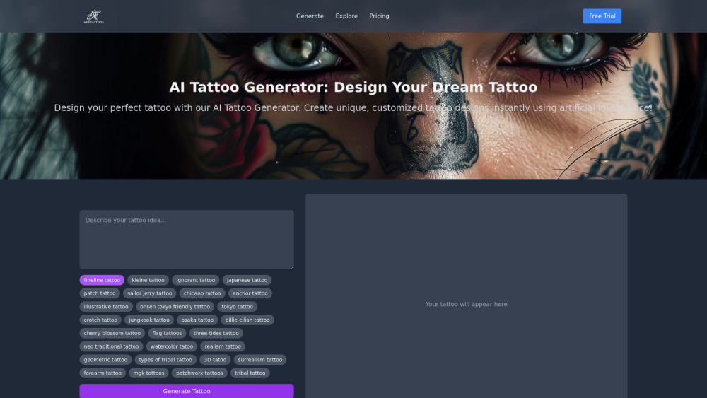 ArtiTattoos Website screenshot