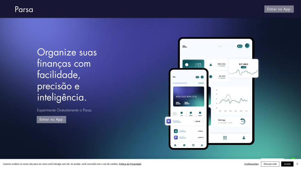 Parsa | Finanças Pessoais no Automático Website-Screenshot