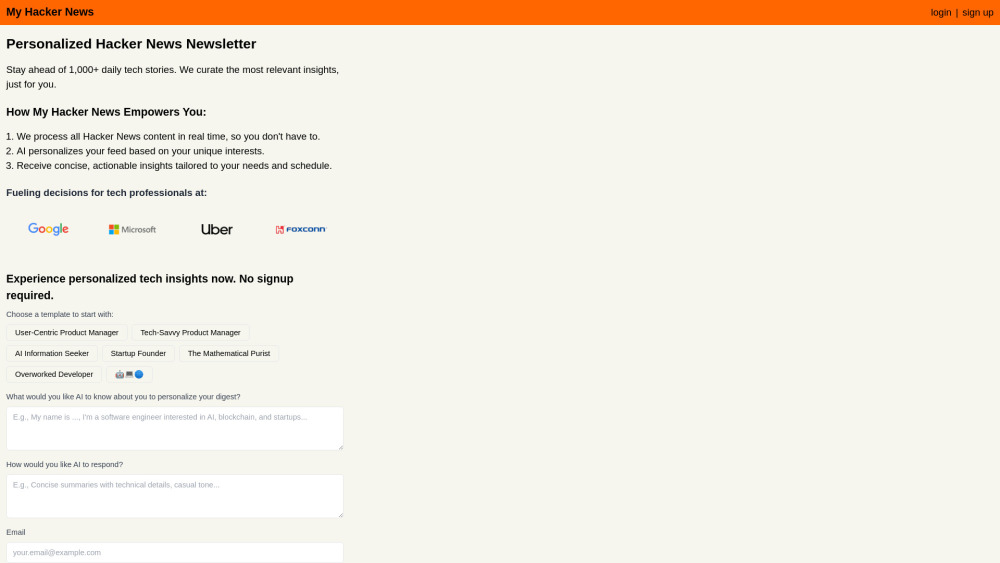 My Hacker News Website screenshot