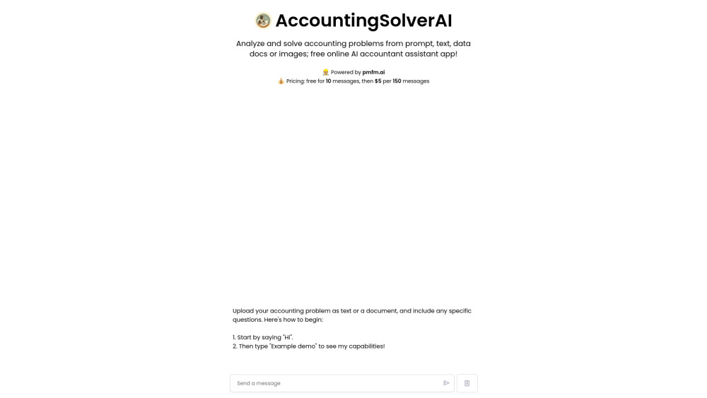 AccountingSolverAIのウェブサイトのスクリーンショット