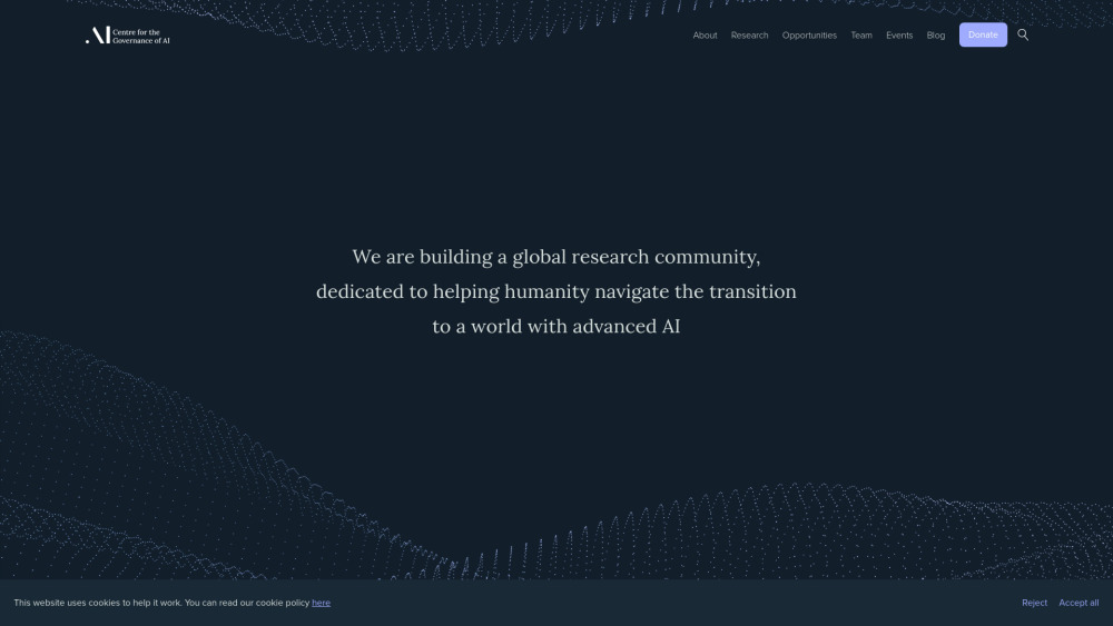 Centre for the Governance of AI Website screenshot