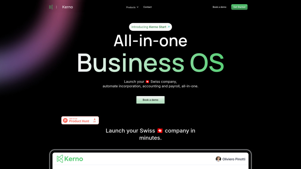 Kerno Start Website screenshot