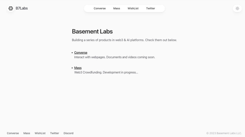 B7Labs Website screenshot