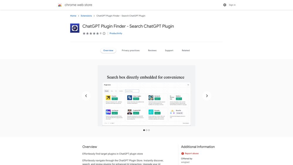 ChatGPT Plugin Store - Chrome Extension