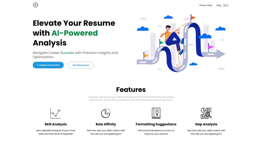 Compass - AI Powered Resume Analysis Website screenshot