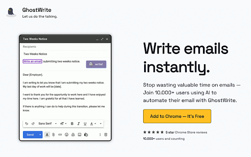 GhostWrite - Chrome Extension