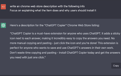 ChatGPT Copier - Chrome Extension